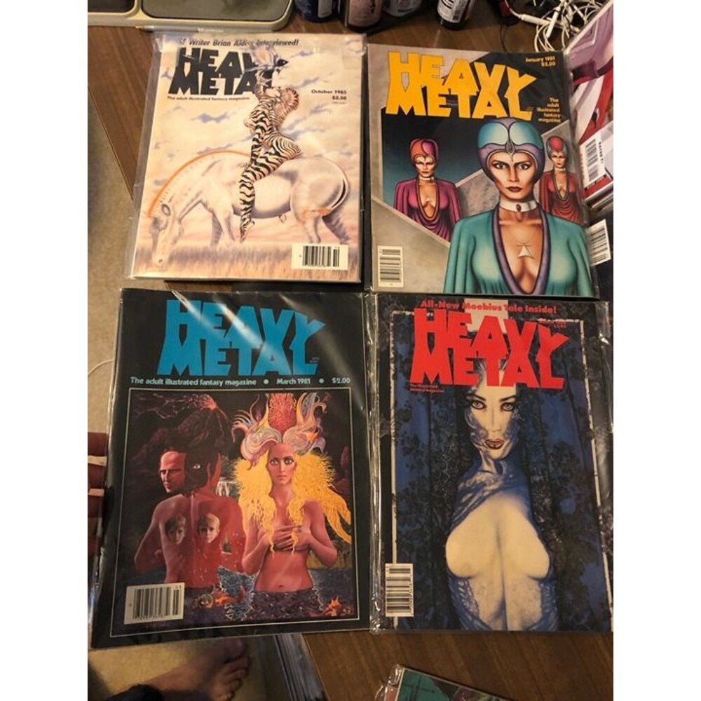 Heavy Metal Magazine (Oct 85) +January 81 + Vol 4 #12 March 81+March 1990